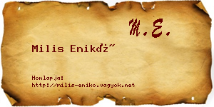 Milis Enikő névjegykártya